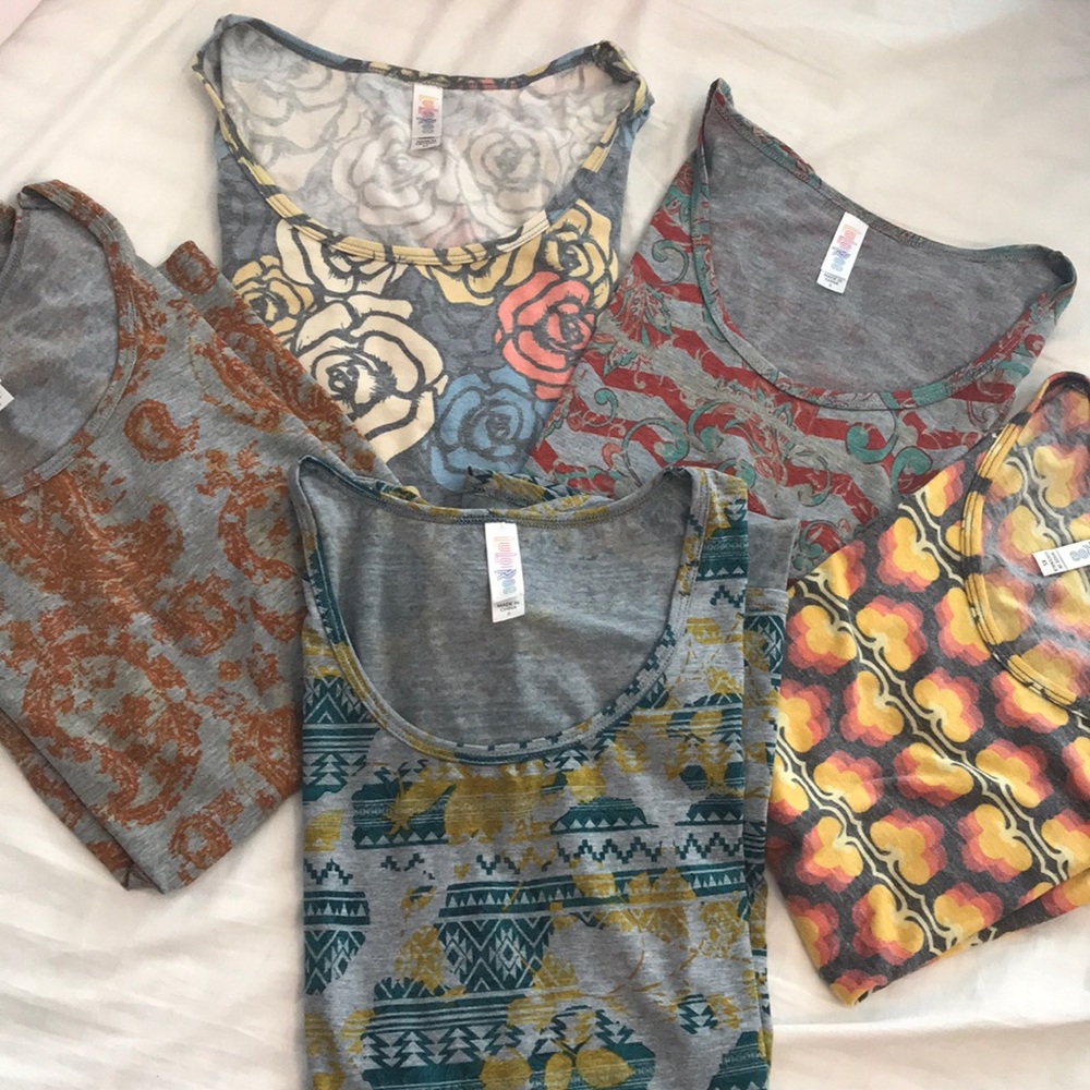 Bundle of 5 boho Lularoe  shirts
